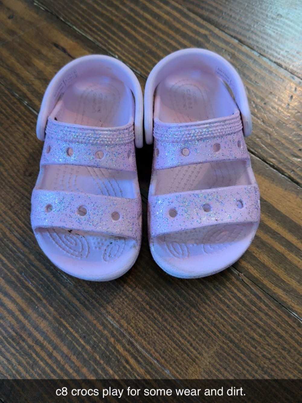 Pink Glitter crocs